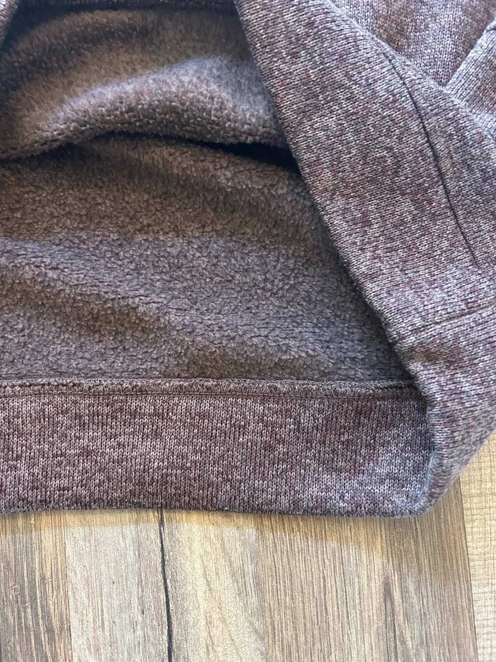 Eddie Bauer Men's Marled Maroon Crewneck Quarter-Snap Sweater - Picture 5 of 5